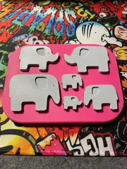 6x Elephant - insert puzzle for kids