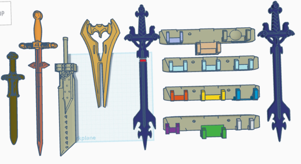 Desktop Toy Sword Wall Mount