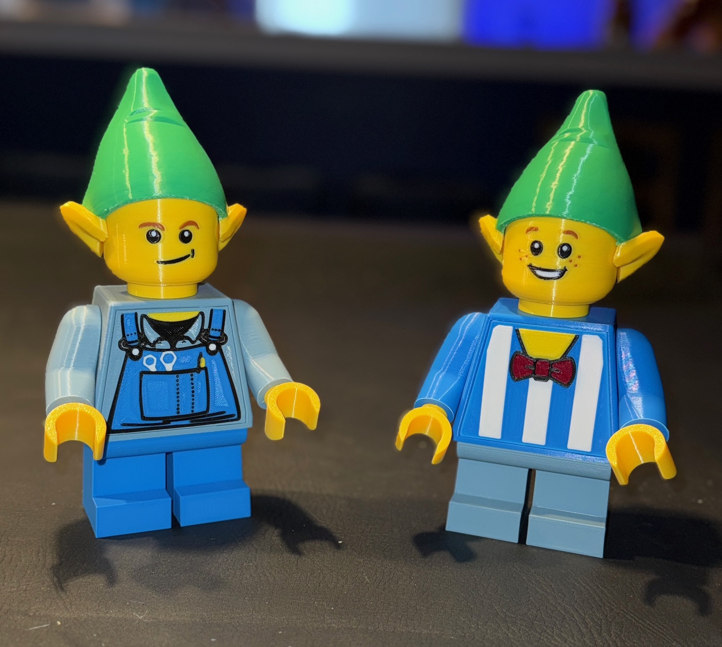 Santa's Elves (Set 1) Brick MegaFigures (5:1 Scale)