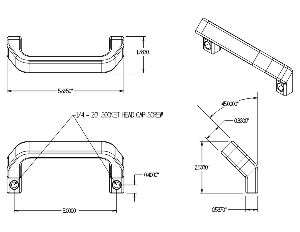 Angled Industrial Handle — thumbnail 5
