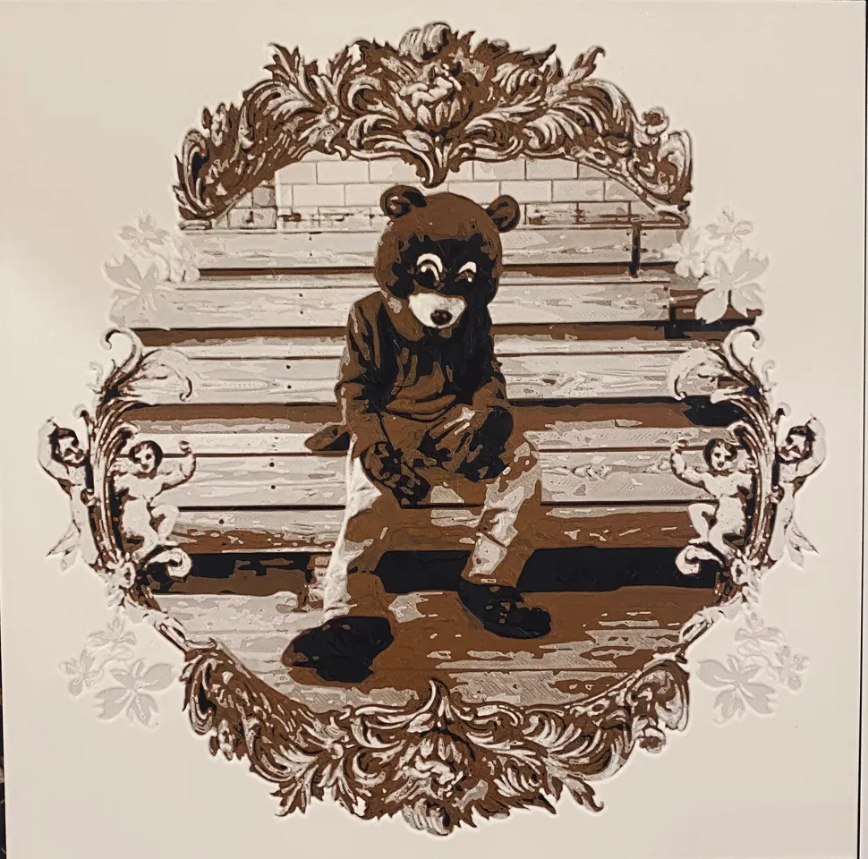 THE COLLEGE DROPOUT - Kanye West Album Cover Art (3 Colors) by Caleb Altman  | Download free STL model | Printables.com, image size:970x960