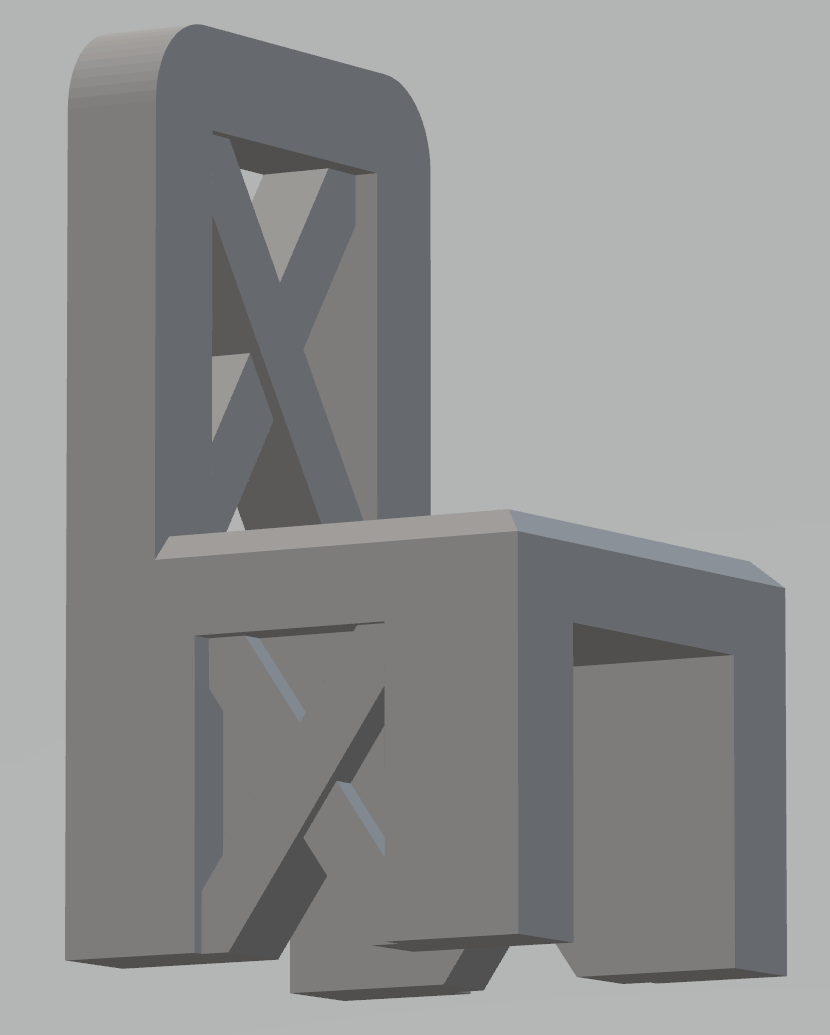 Wood Chair 28mm miniature
