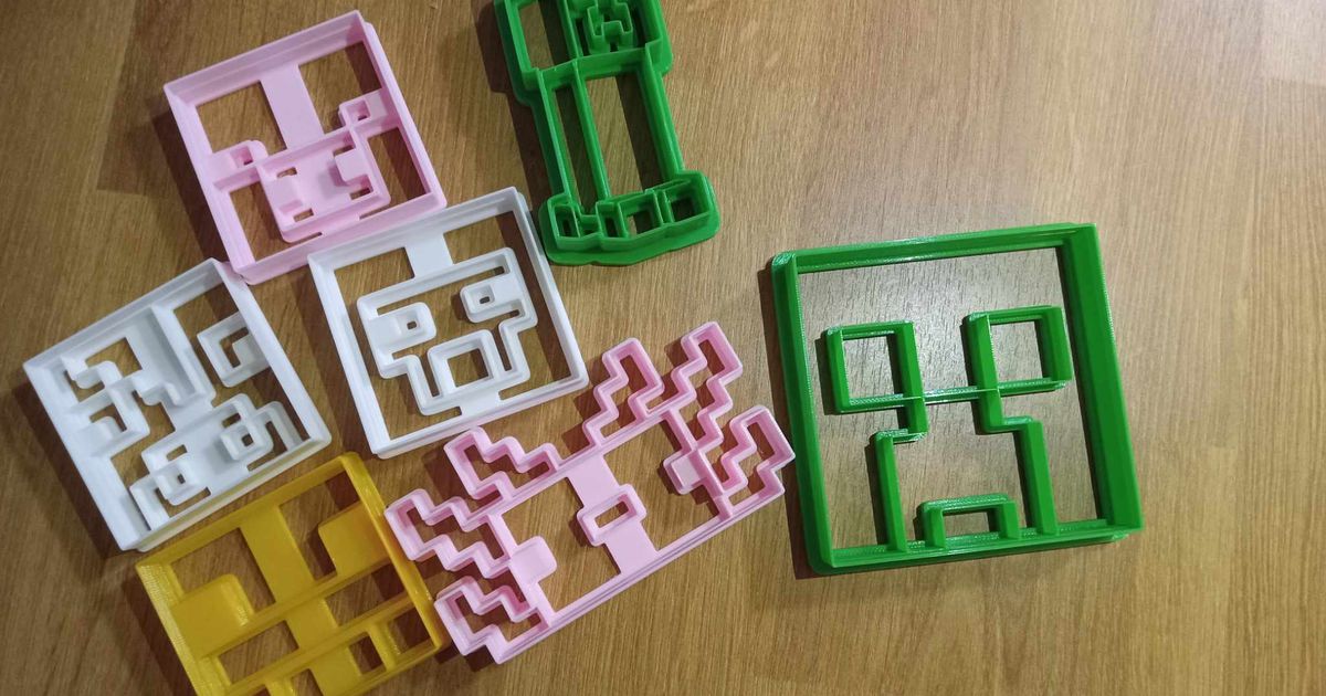 Minecraft Cookie Cutters set by Nycat | Download free STL model ...