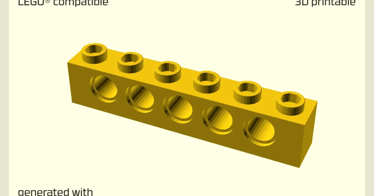 LEGO Technic compatible Brick STL Generator by MachineBlocks | Download ...