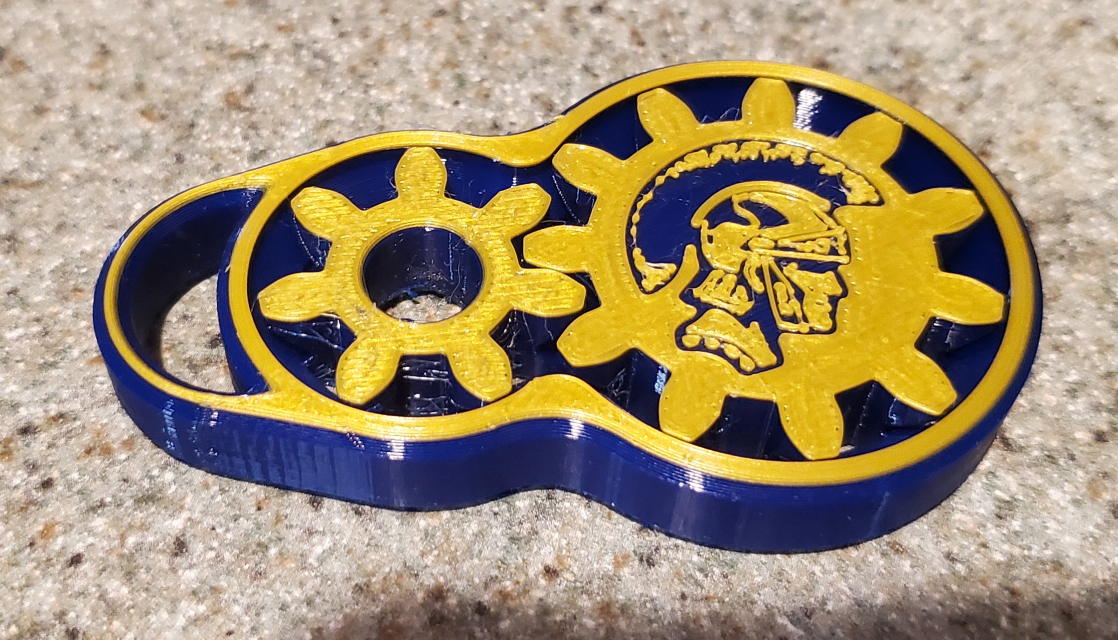 Trojan Mascot Gear Key Chain