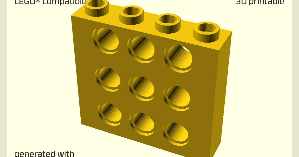 LEGO Technic compatible Wall Brick STL Generator by MachineBlocks ...