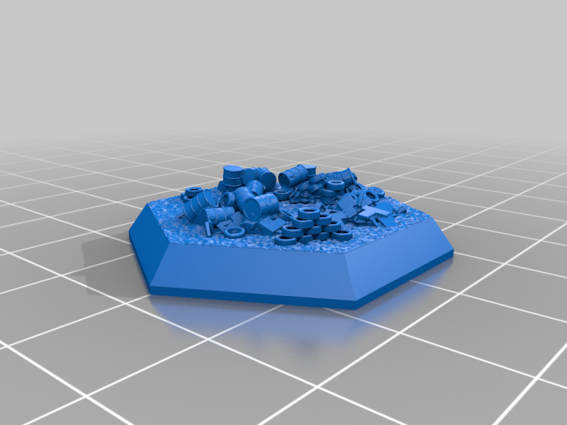 Miniatura 2 do modelo 3D Hex Base - Urban Rubble Set