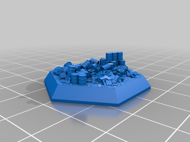 Miniatura 4 do modelo 3D Hex Base - Urban Rubble Set