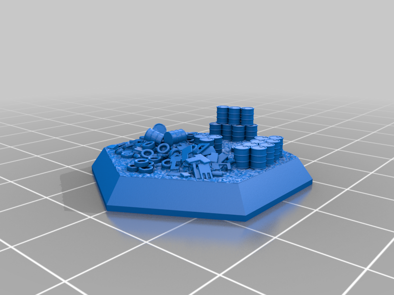 Miniatura 5 do modelo 3D Hex Base - Urban Rubble Set