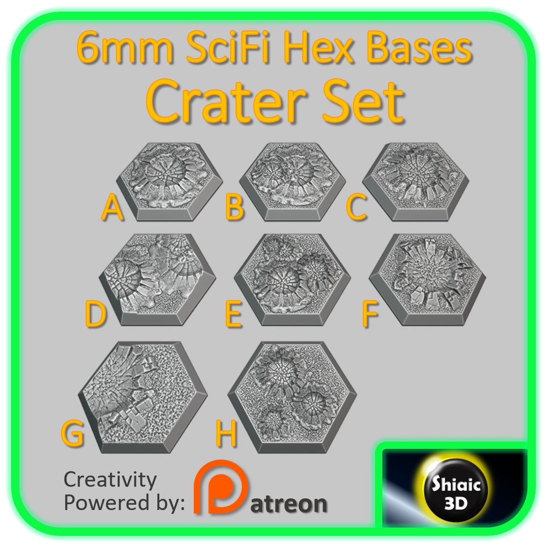 Miniatura 2 do modelo 3D Hex Base - Crater Set