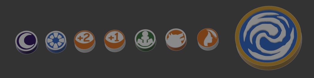 Altered boardgame tokens