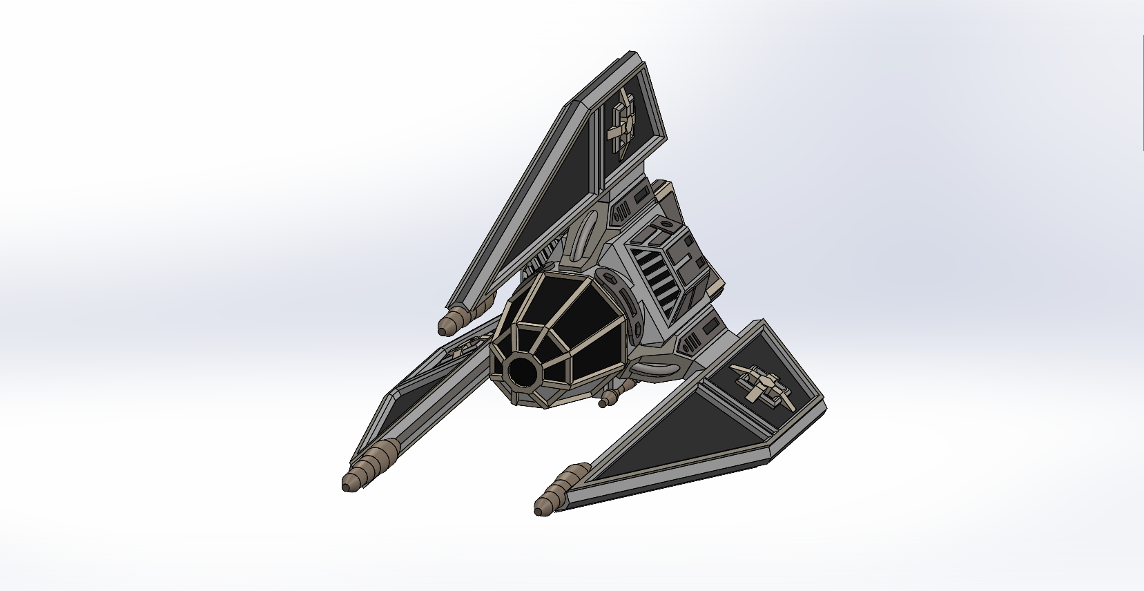 StarWars Tie Phantom, Xwing Scale with Armada style mount point.