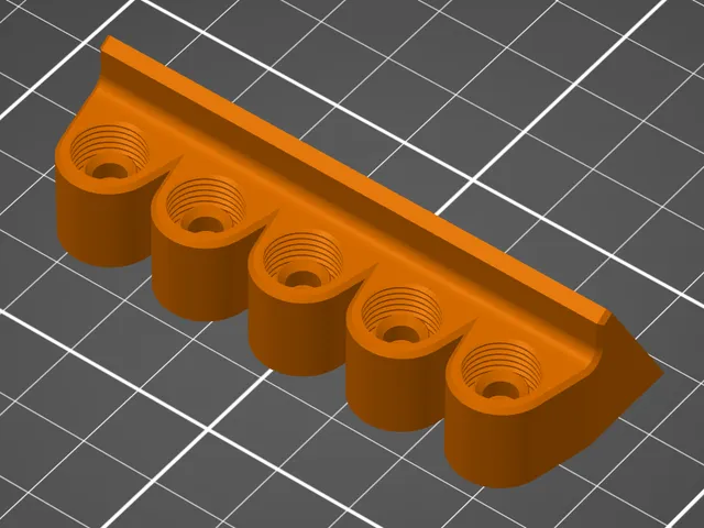 Five-way connection block (PC4-M10) with thread on both sides