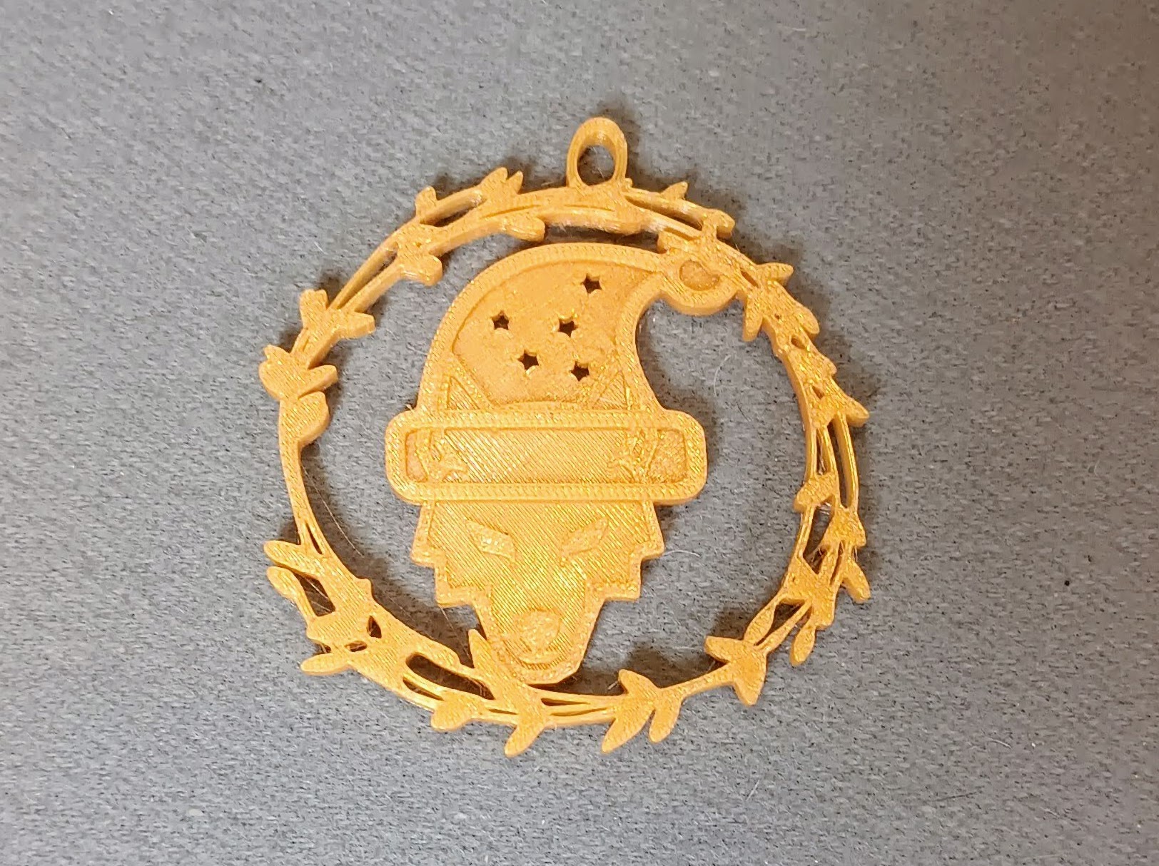 Christmas Tree Ornament: Cub Scout with Santa Hat
