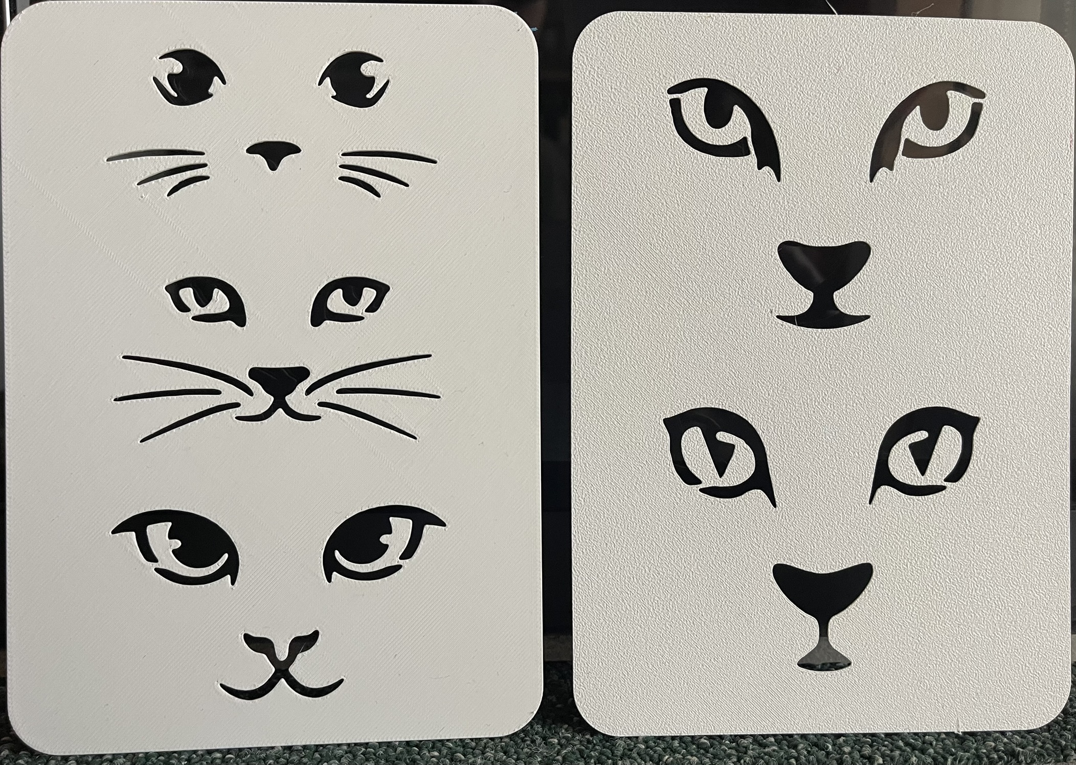 5x Cat Face - Template Stencil for drawing and painting