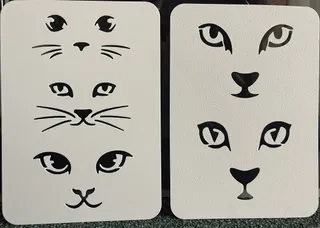 5x Cat Face - Template Stencil for drawing and painting