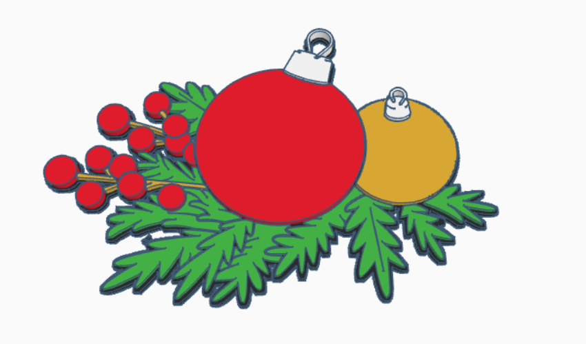 Christmas baubles on a branch