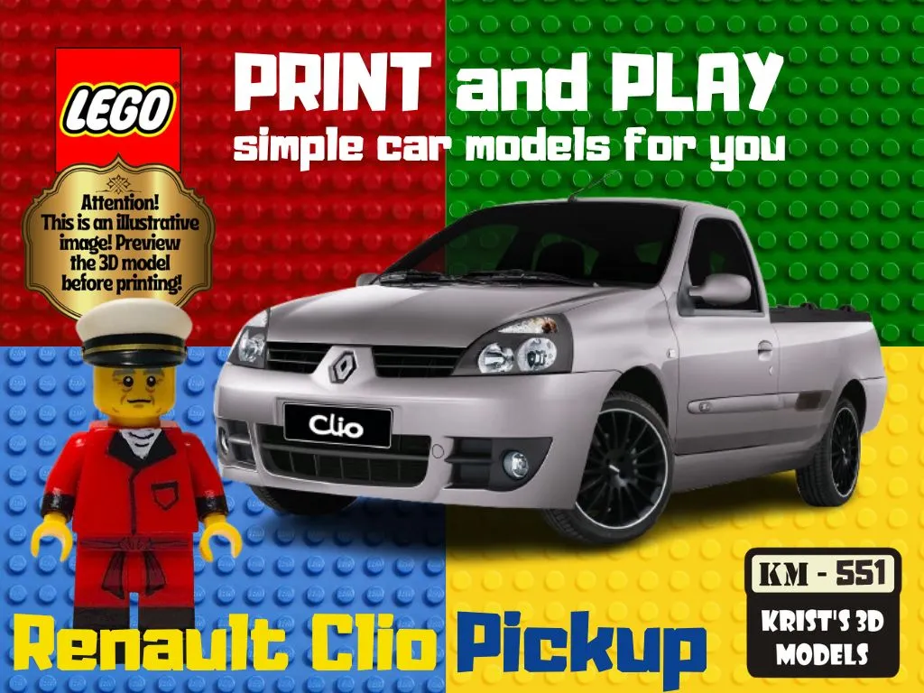 LEGO Renault Clio Pickup by Mgr. Pavel Krist | Download free STL model ...