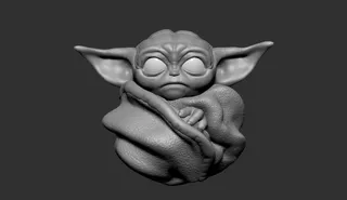 3D Printable Baby Yoda Holding Beer Mug (Multimaterial) by Jonathan Kayne