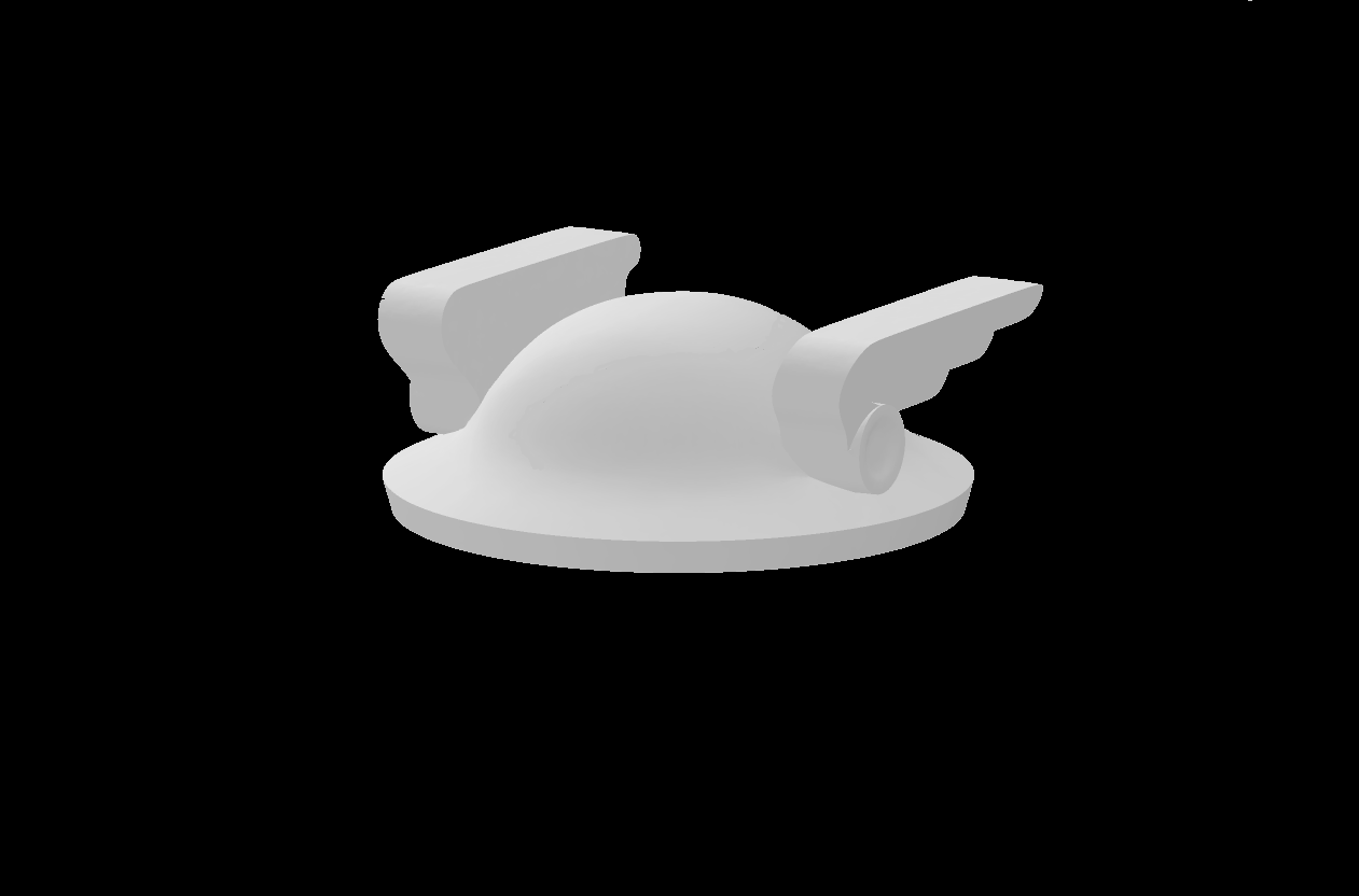 Lego Compatible (65589pb01.dat) Minifig Headgear Hat, Flat with Wide Brim and Wings Pattern