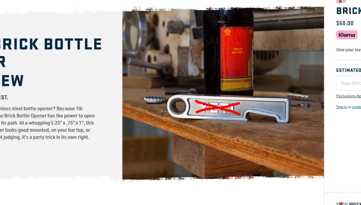 YETI type Brick bottle opener