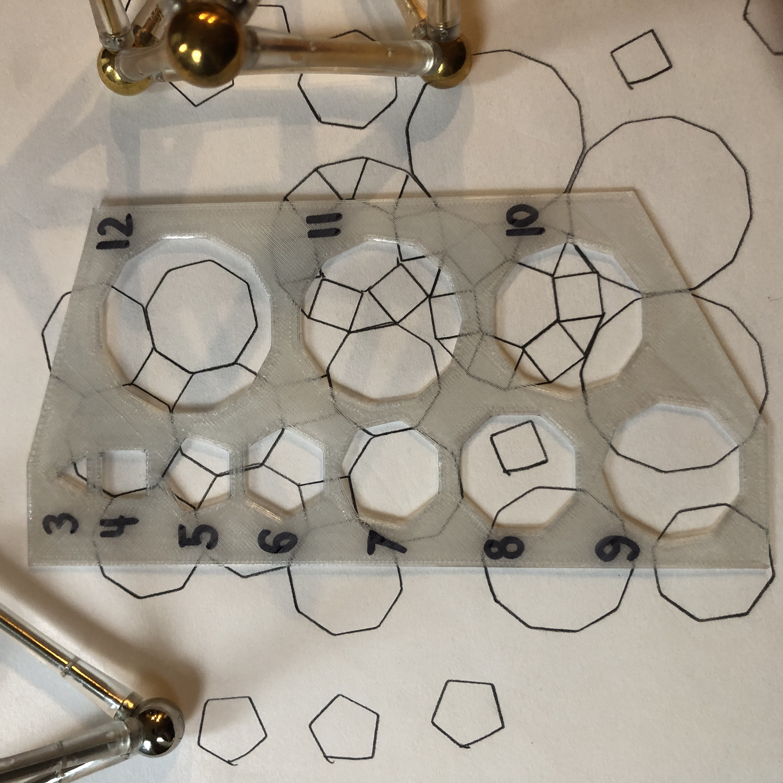 Regular Polygons Template (3 - 12 sides)