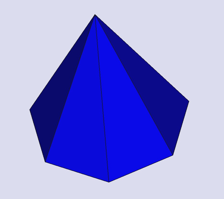 Pyramide siebenseitig; Seven-sided pyramid