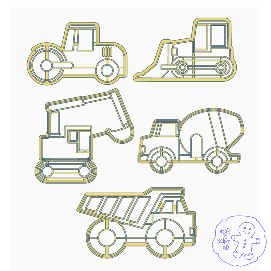 Construction Cars Cookie Cutter Set
