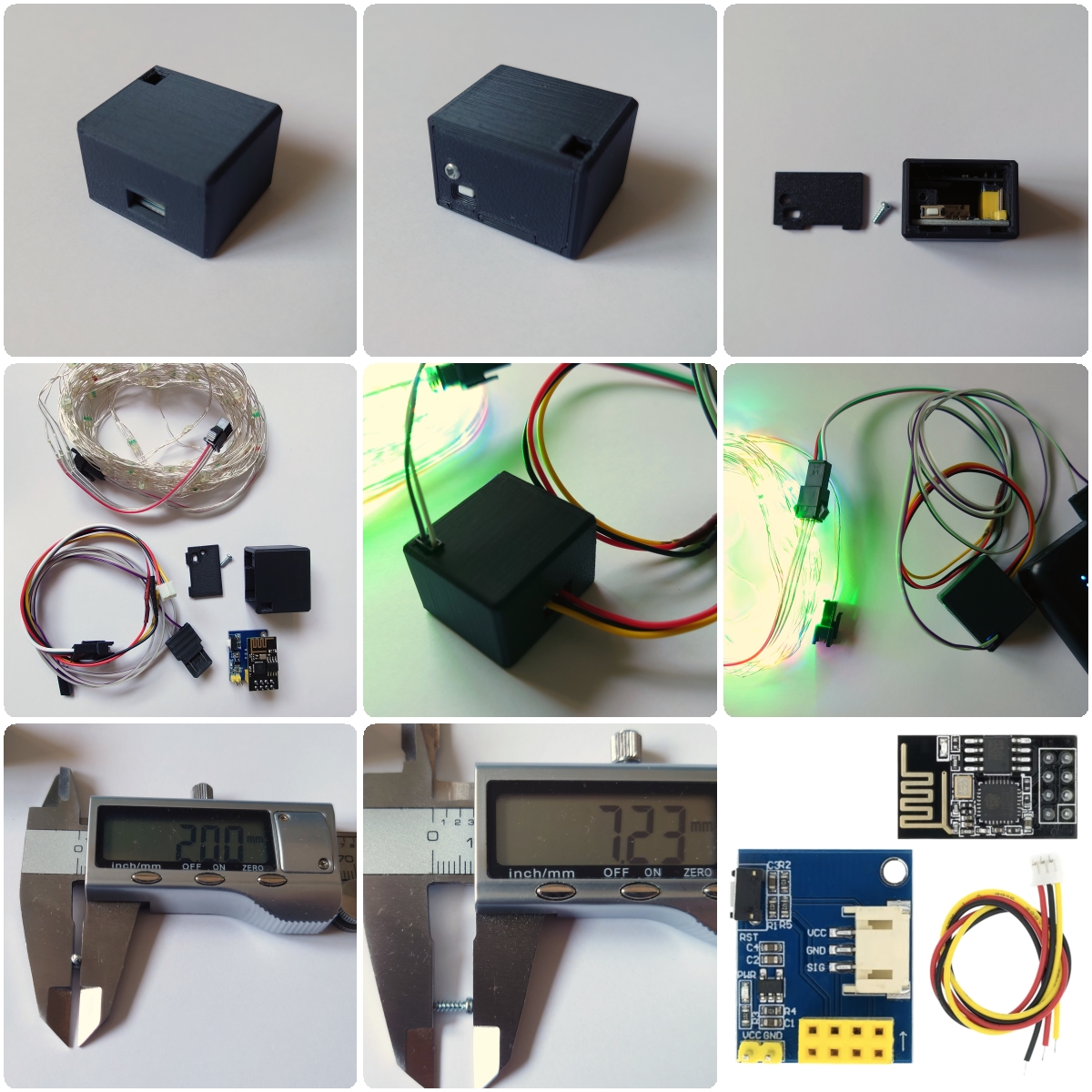 ESP-01 ESP-01S WS2812 RGB LED Controller Module Case