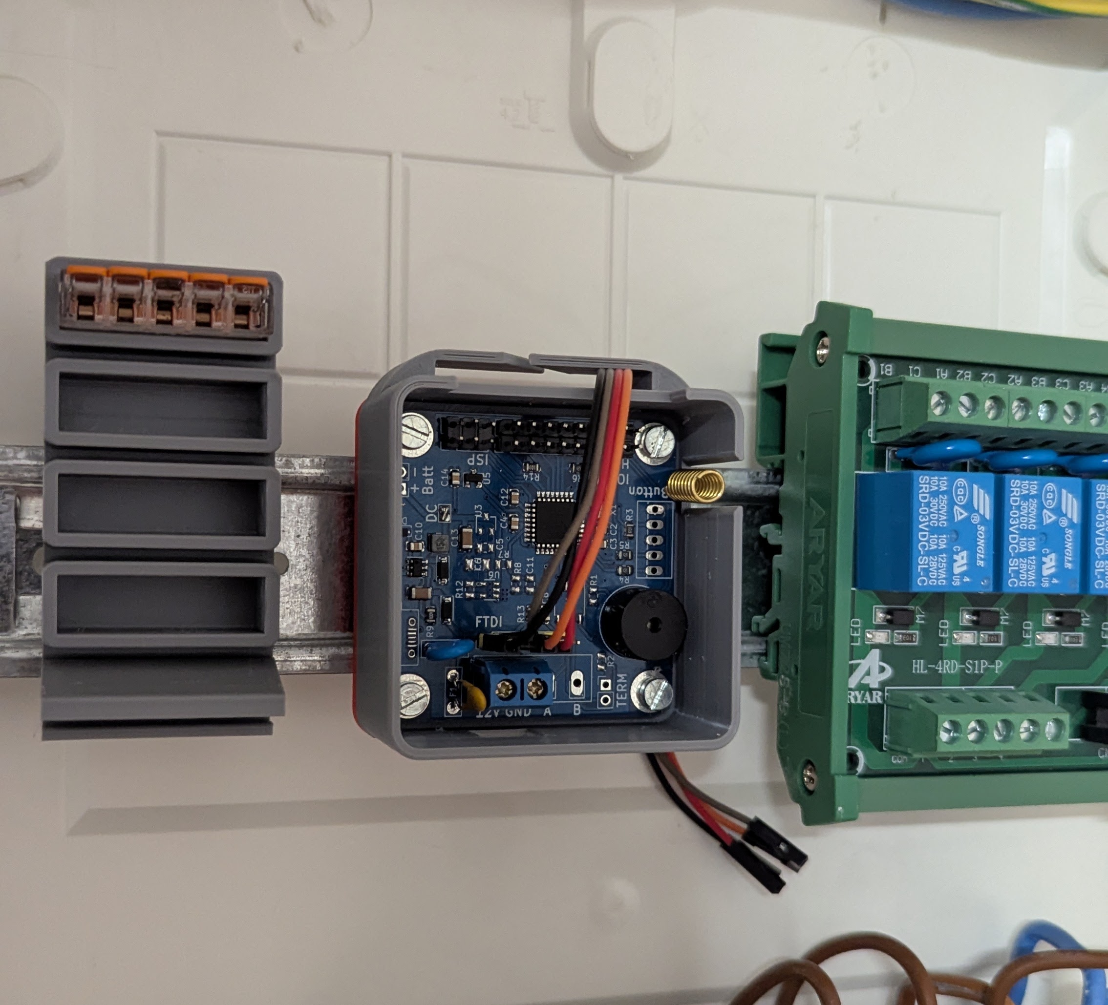 DIN Rail mount for Open Home Security (OHS) Node 1.4