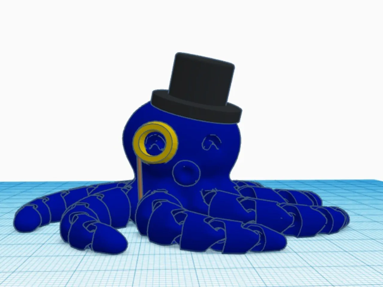 Cute little gentleman octopus (remix) by VWein | Download free STL model |  