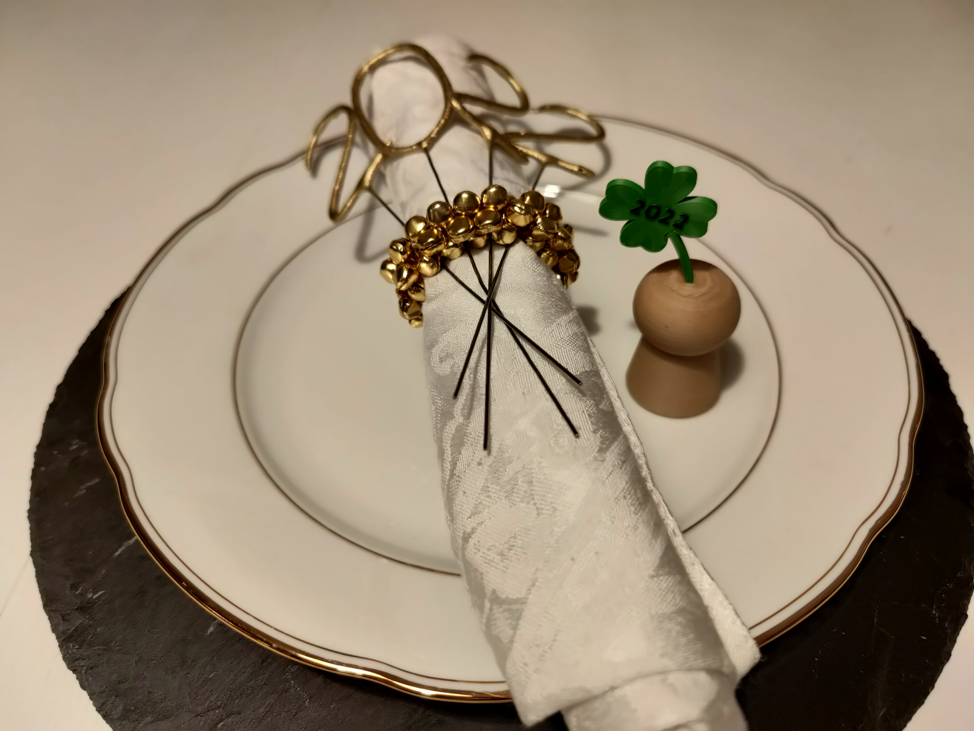 Silvester Dekoration Korken mit Kleeblatt - New year's eve decoration cork with cloverleaf — thumbnail 2