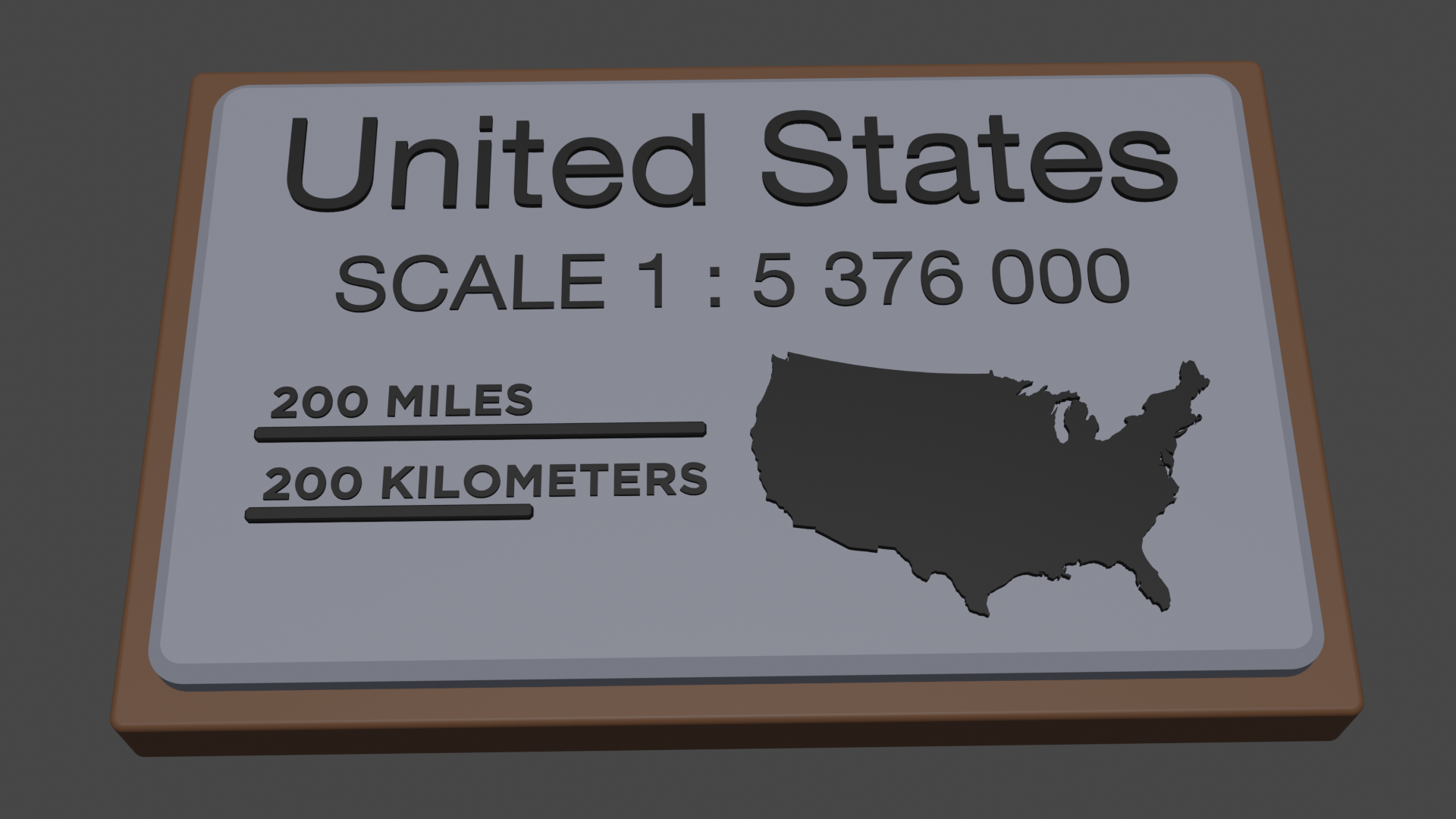 USA Map Legend 46.5% XY scale (1:5376000) - for single color maps