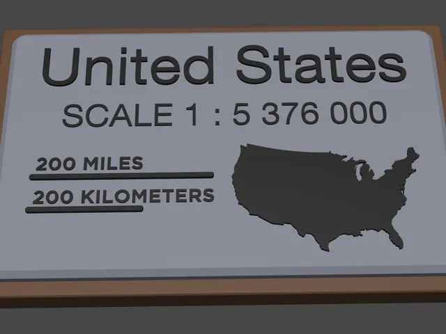 USA Map Legend 46.5% XY scale (1:5376000) - for single color maps
