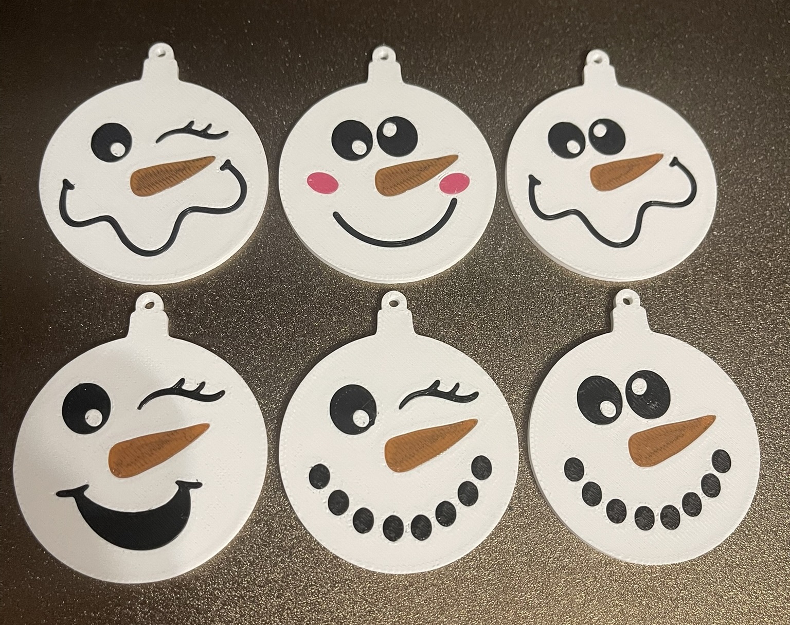 Snowman Face Xmas ornament - Multi/Single color