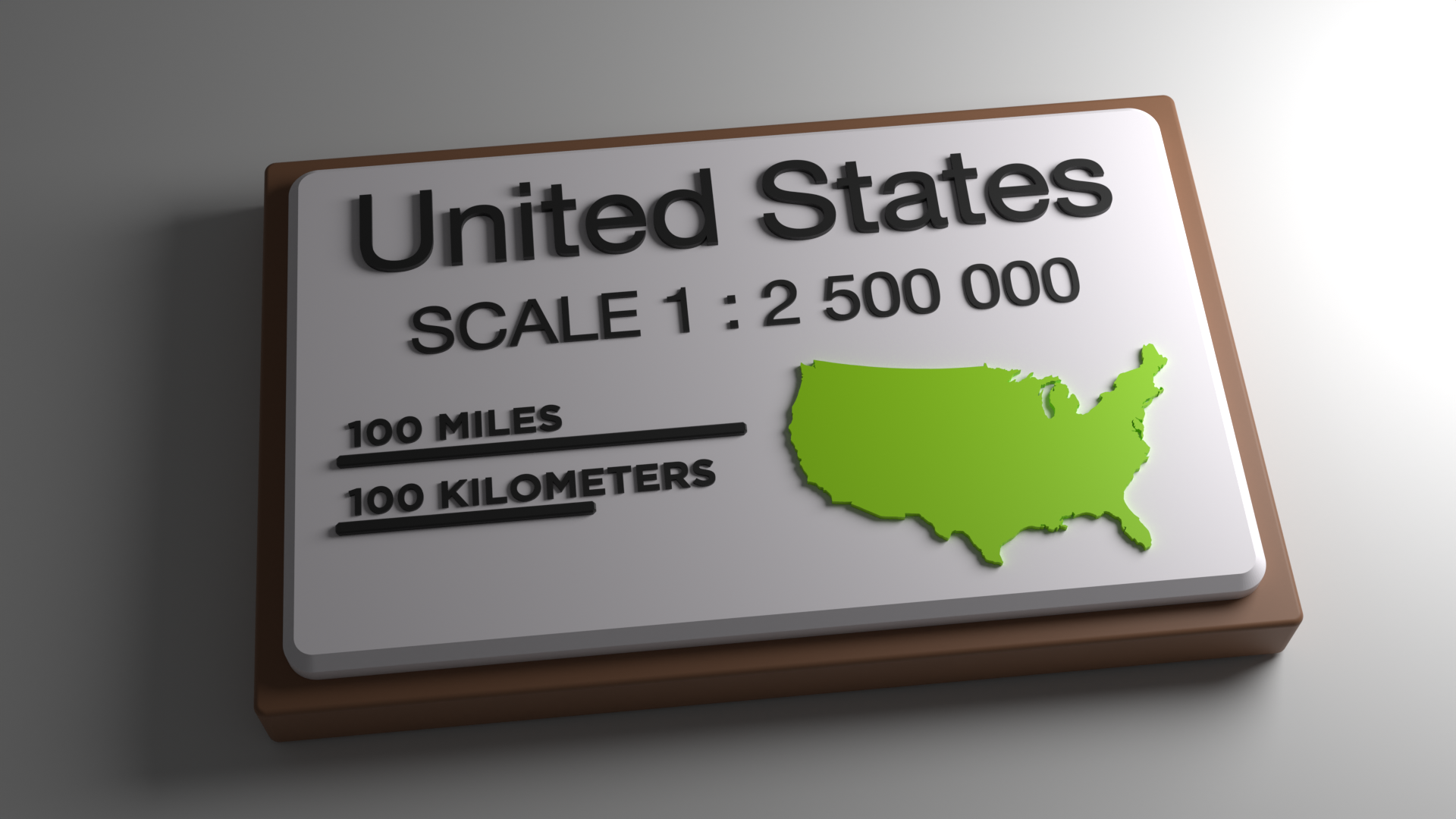 USA Map Legend 100% XY scale (1:2500000) - for single color maps