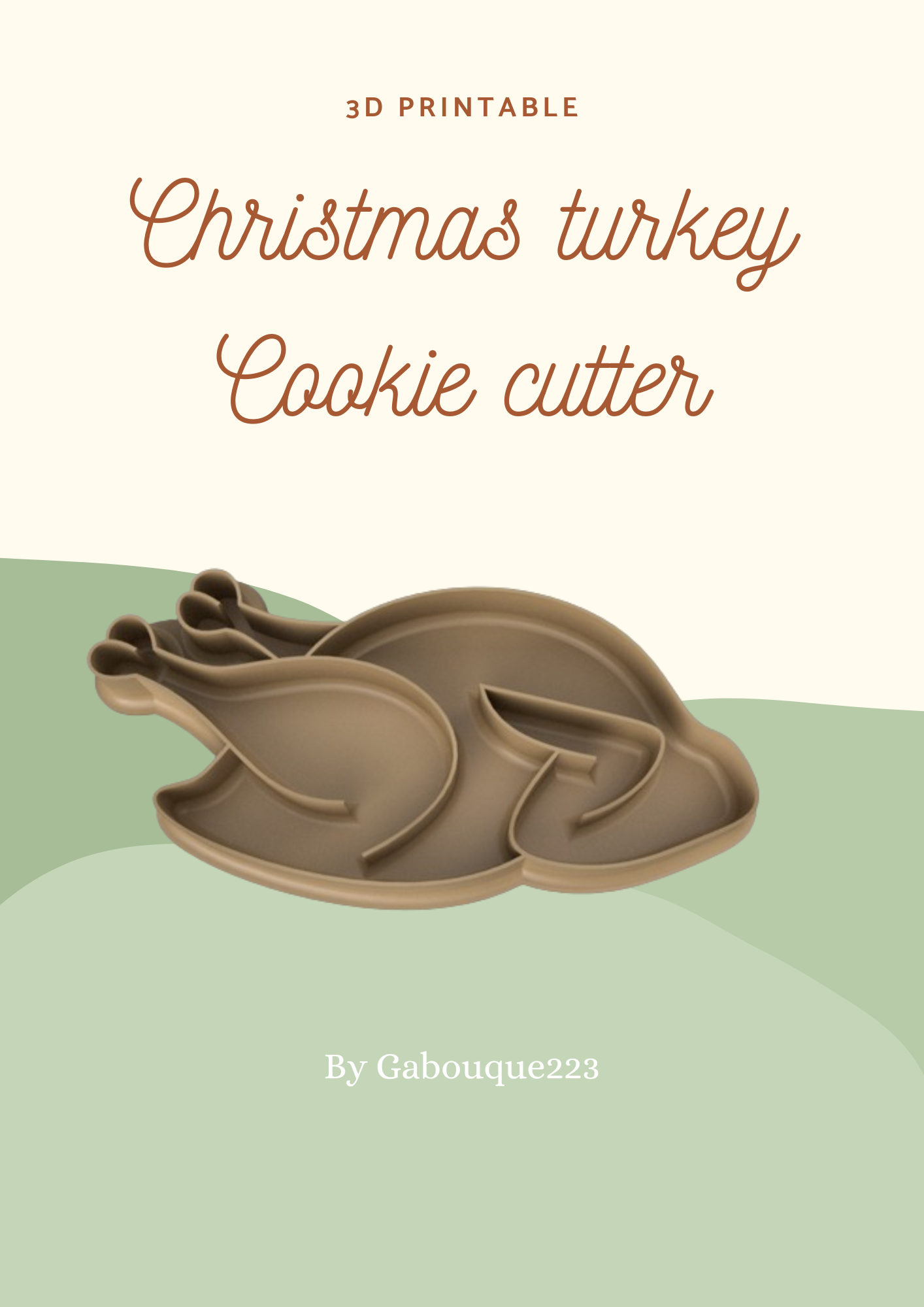 Christmas turkey cookie cutter