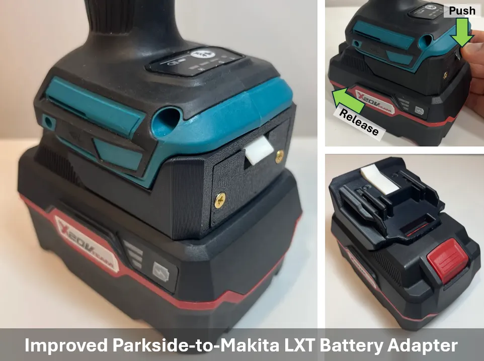 IMPROVED Parkside-to-Makita LXT Battery Adapter (Standard