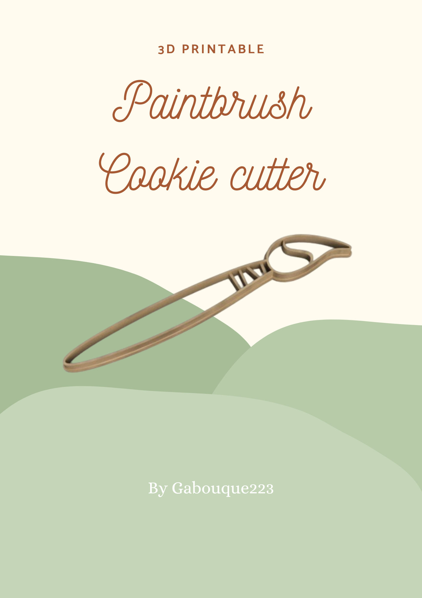 Paintbrush cookie cutter