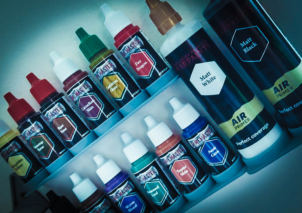 Wall-Mounted Paint Bottle Holders for Army Painter/Vallejo (Screw Mount)