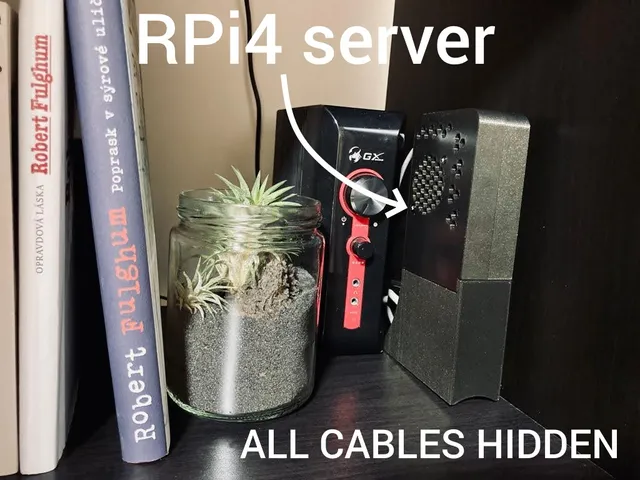 RPi4 tower case (hide ALL cables) + optional SSD plug