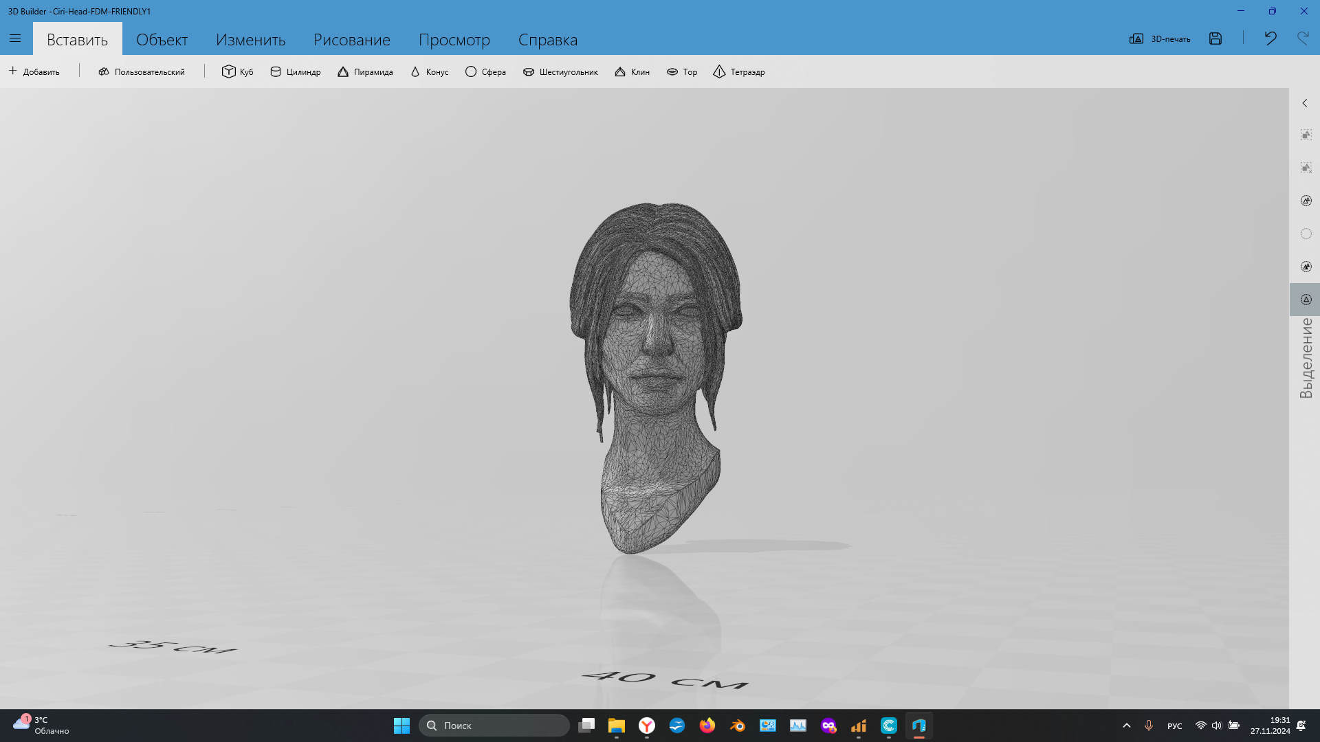 The Witcher Ciri head fdm friendly 3d Scaned