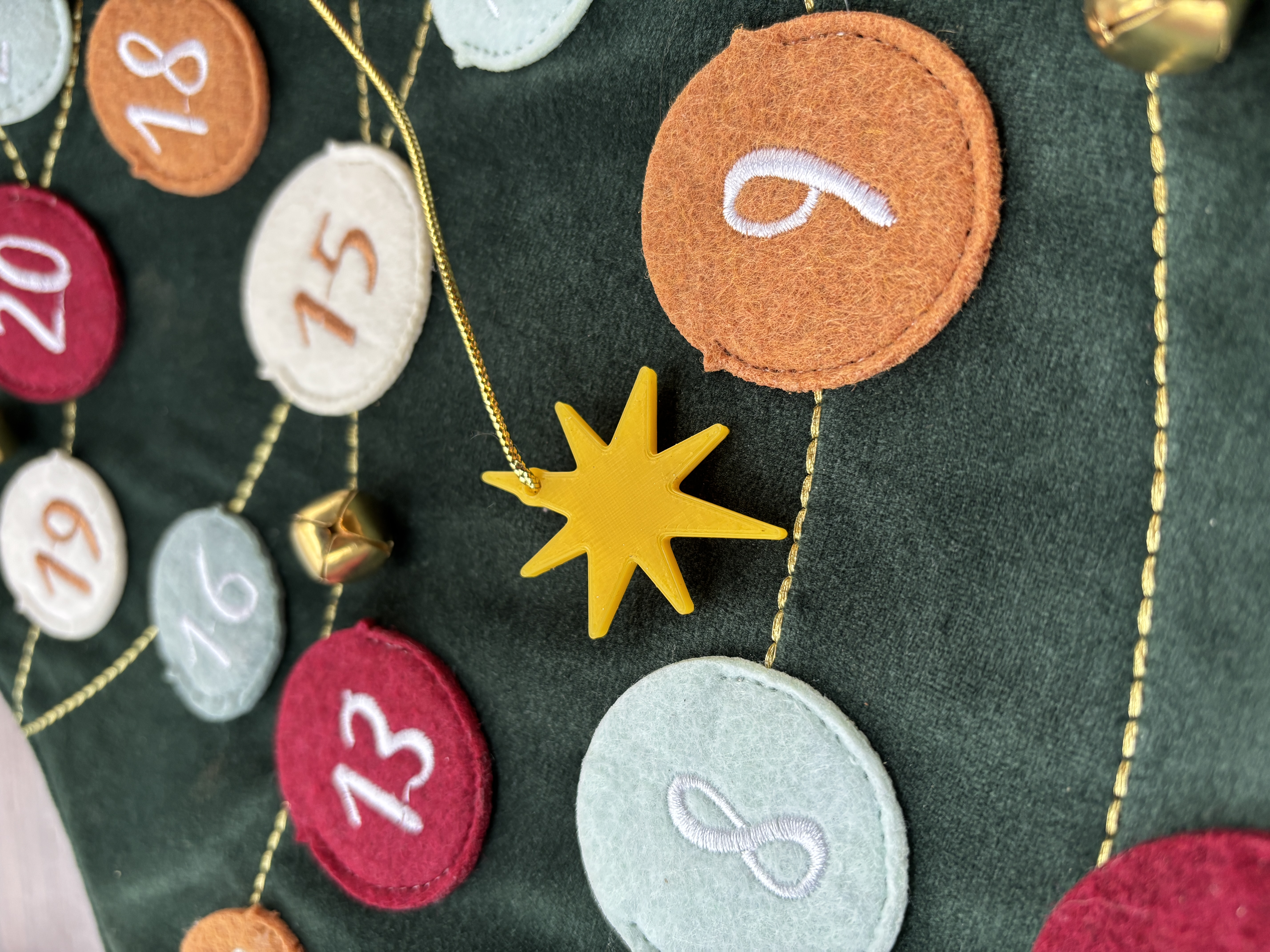 simple star ornament replacement for days to Christmas counter