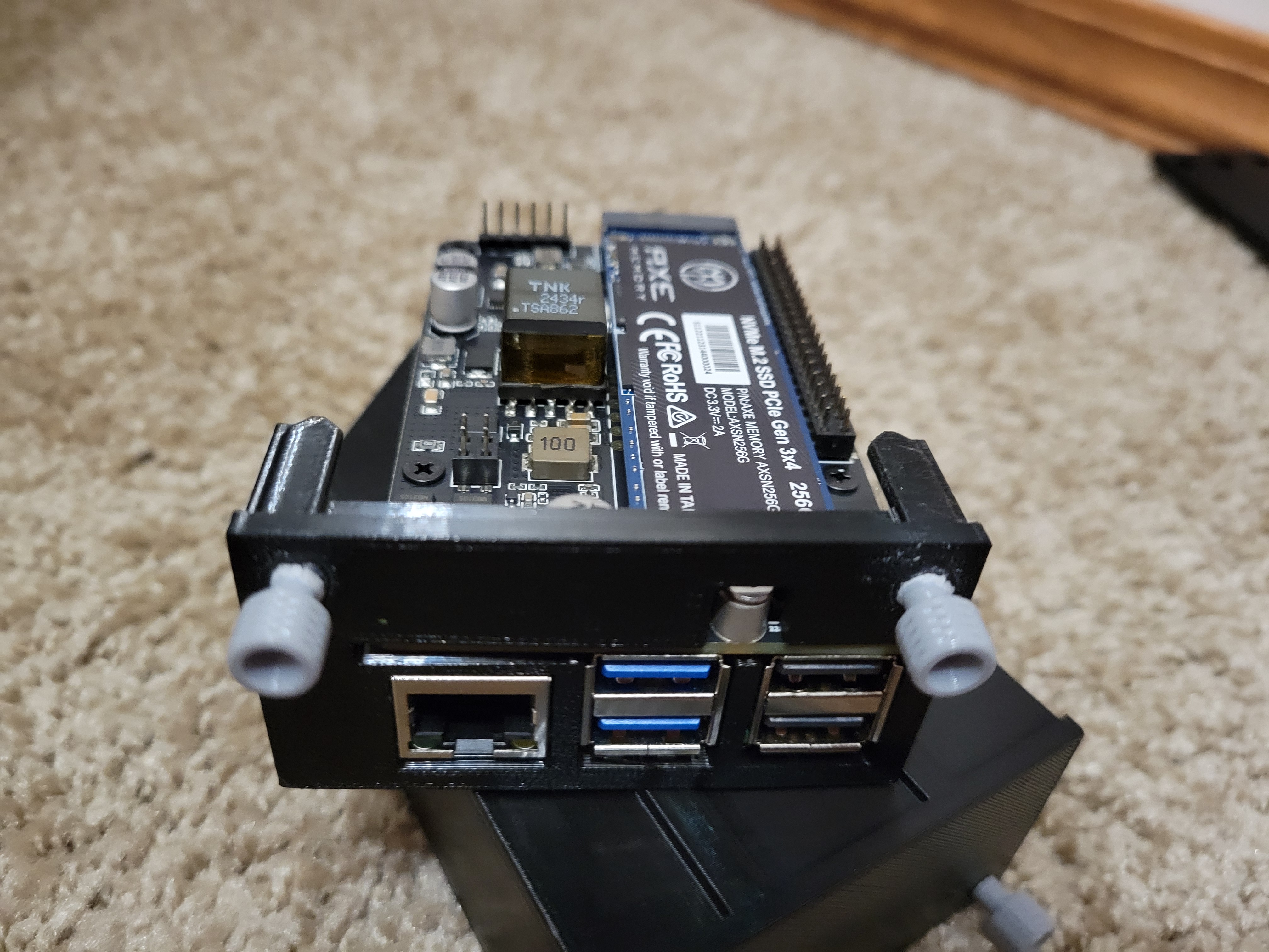 GeeekPi P33 M.2 NVME PoE+ Pi5 Hat PiRack Modular Tray 3D model thumbnail