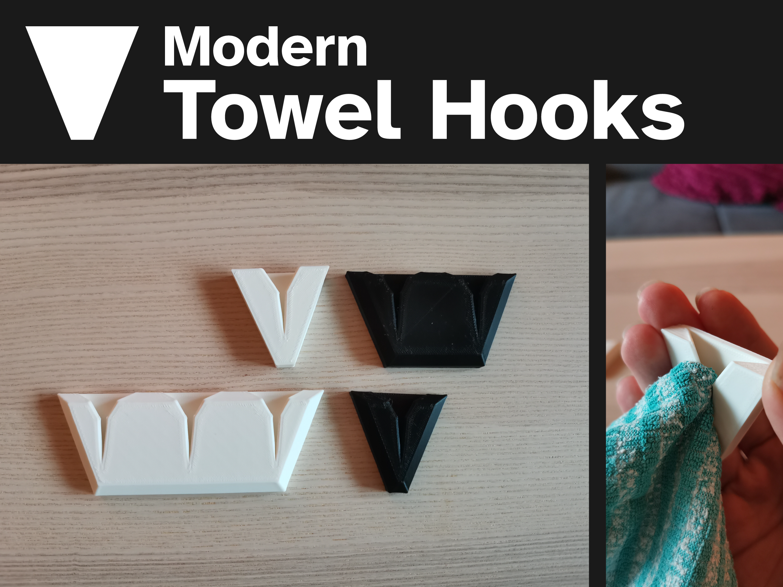 Modern Towel Hooks - V-shaped (10 variations)