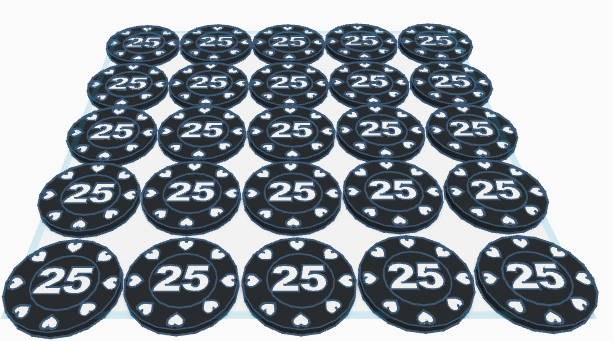 Poker cips (1,5,10,25)
