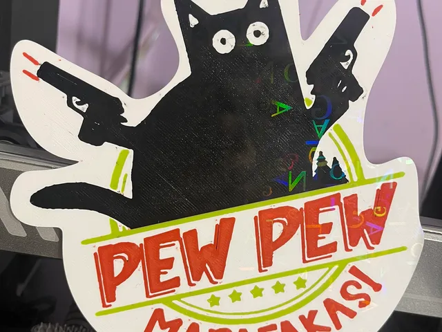 Pew Pew Cat Sign