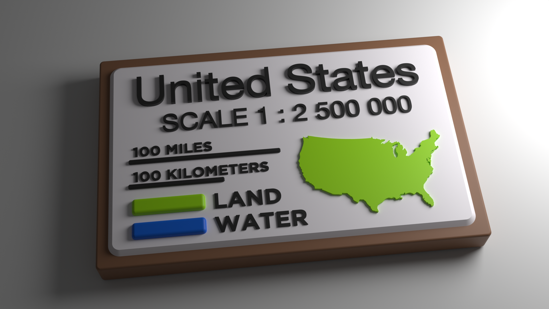 USA Map Legend 100% XY scale (1:2500000) - for dual color maps