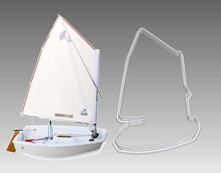 Optimist sailing boat - cookie cutter