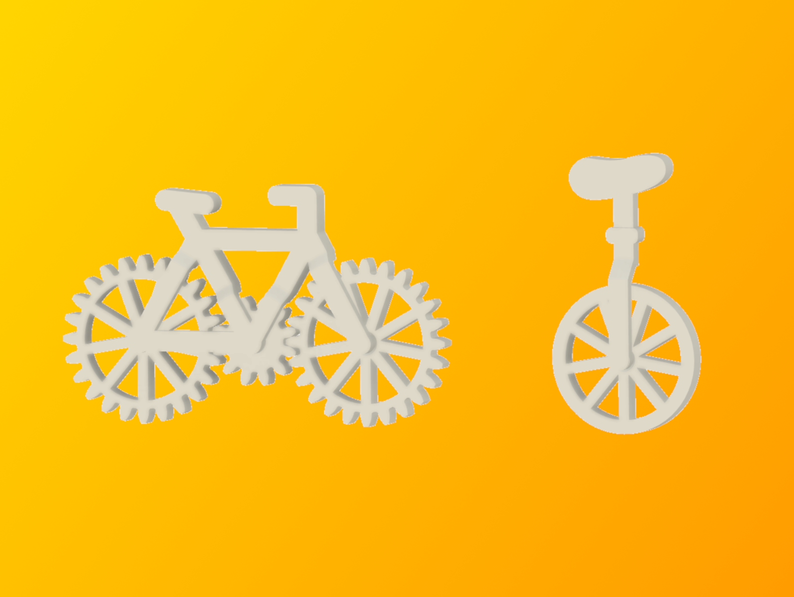 Bicycle and Unicycle | print-in-place
